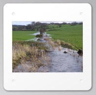 A flooded River Yarrow being used to drain the reservoir